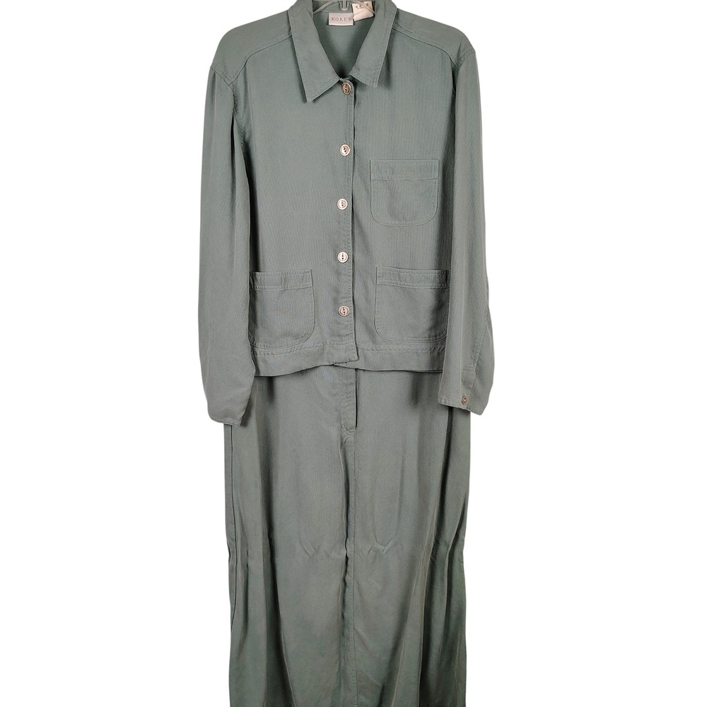 Koret Womens L Skirt Set Sage Green Tencel Lyocell Utility Gorpcore Minimalist
